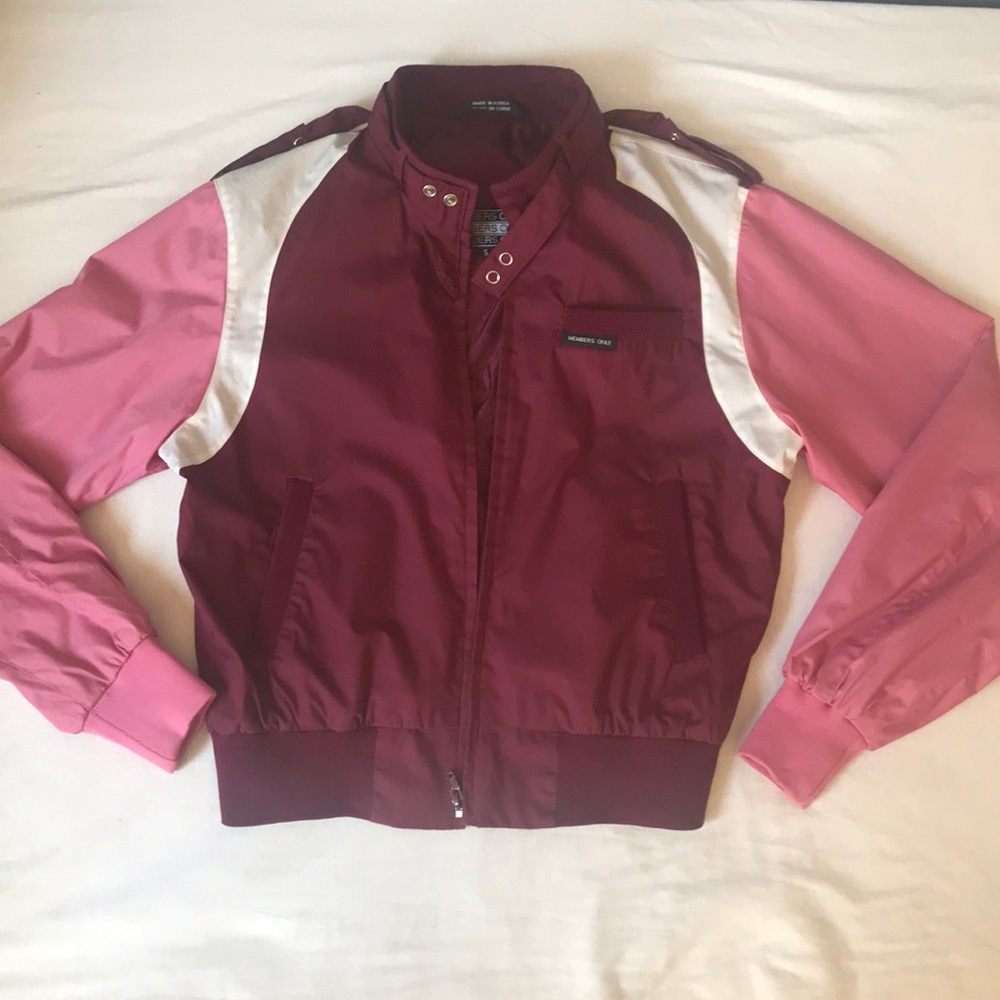 Maroon Pink Members Only Jacket